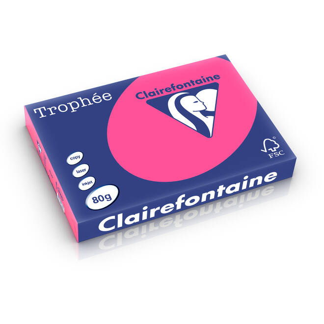 Kopieerpapier  A4 fuchsia FSC  houtvrij 500 vel, 80 grs.